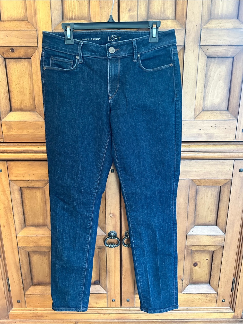 LOFT Curvy Skinny Jeans in Dark Blue - Women